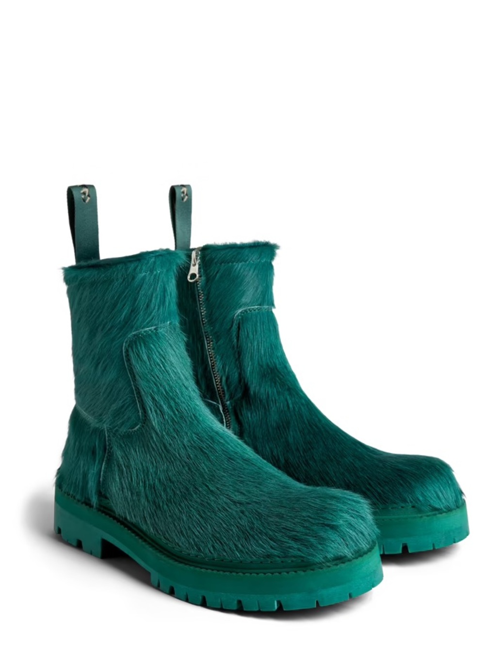 NEW Camper Lab Teal Green Chunky Hair Calf Eki Boots